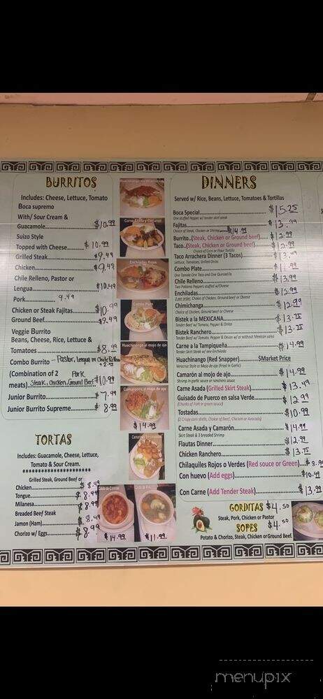 Boca Burritos - Aurora, IL menu_pic