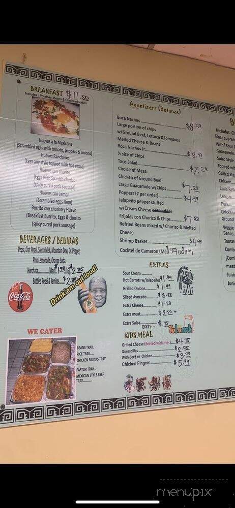 Boca Burritos - Aurora, IL menu_pic