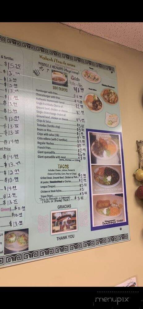 Boca Burritos - Aurora, IL menu_pic