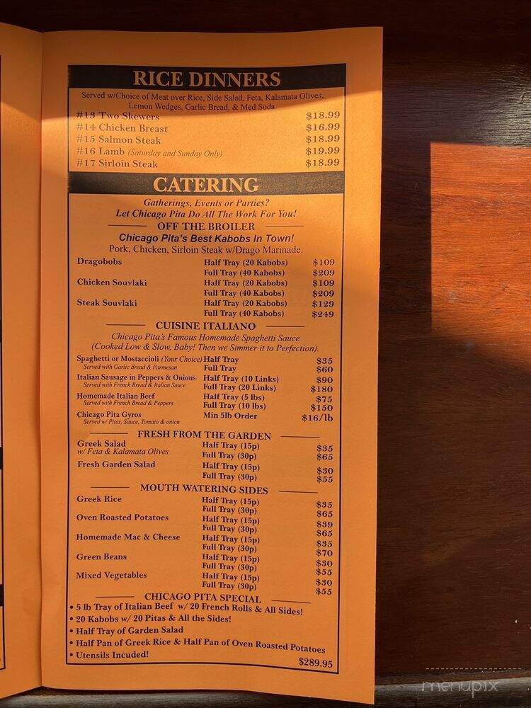 Chicago Pita Kitchen - Chicago, IL menu_pic
