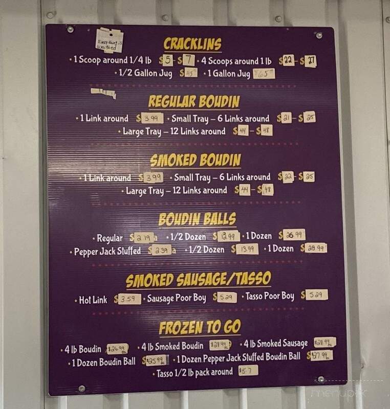 Boudin & Cracklin Express - Kinder, LA menu_pic