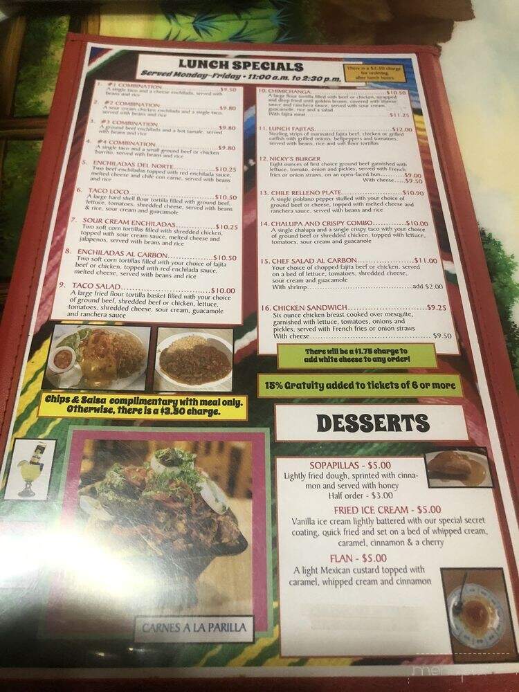 Nicky's Mexican Restaurant - Natchitoches, LA menu_pic