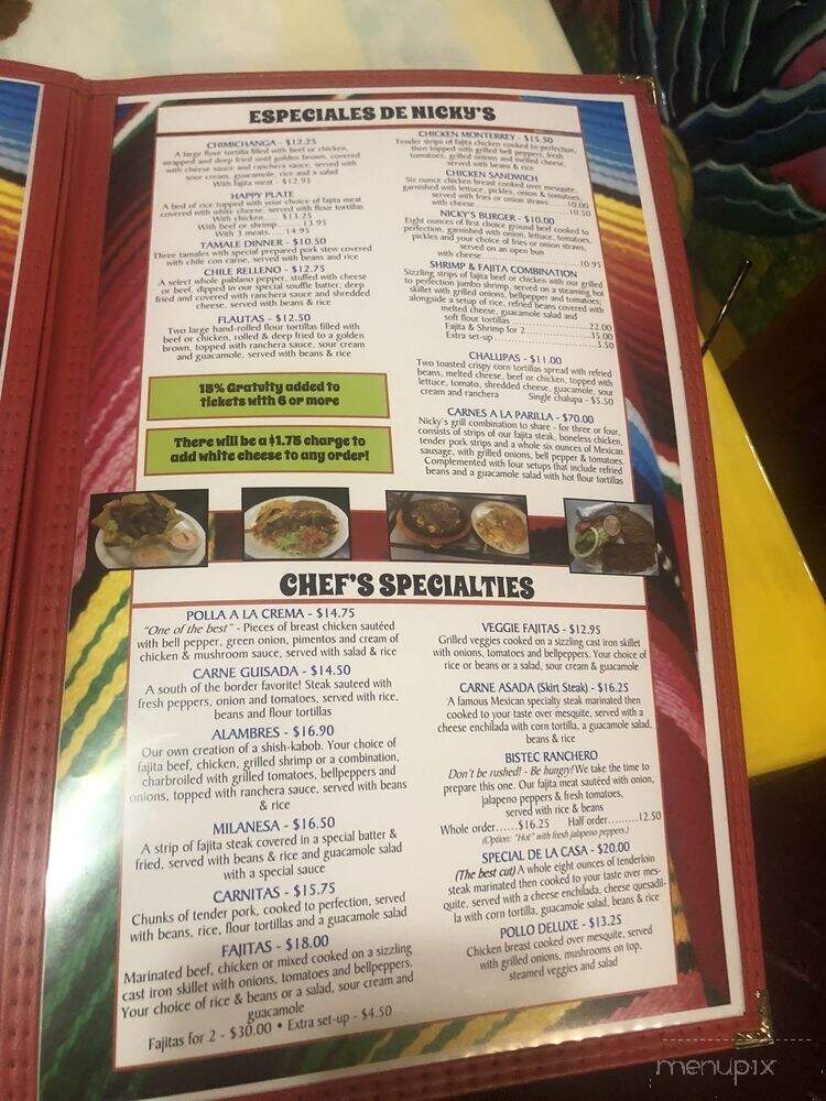 Nicky's Mexican Restaurant - Natchitoches, LA menu_pic