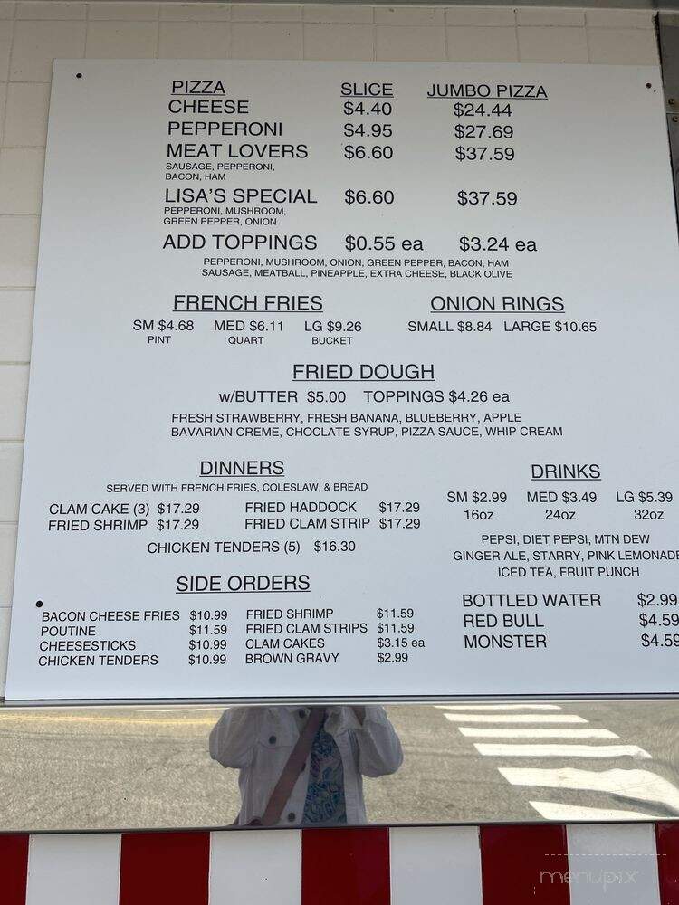 Lisa's Pizza - Old Orchard Beach, ME menu_pic