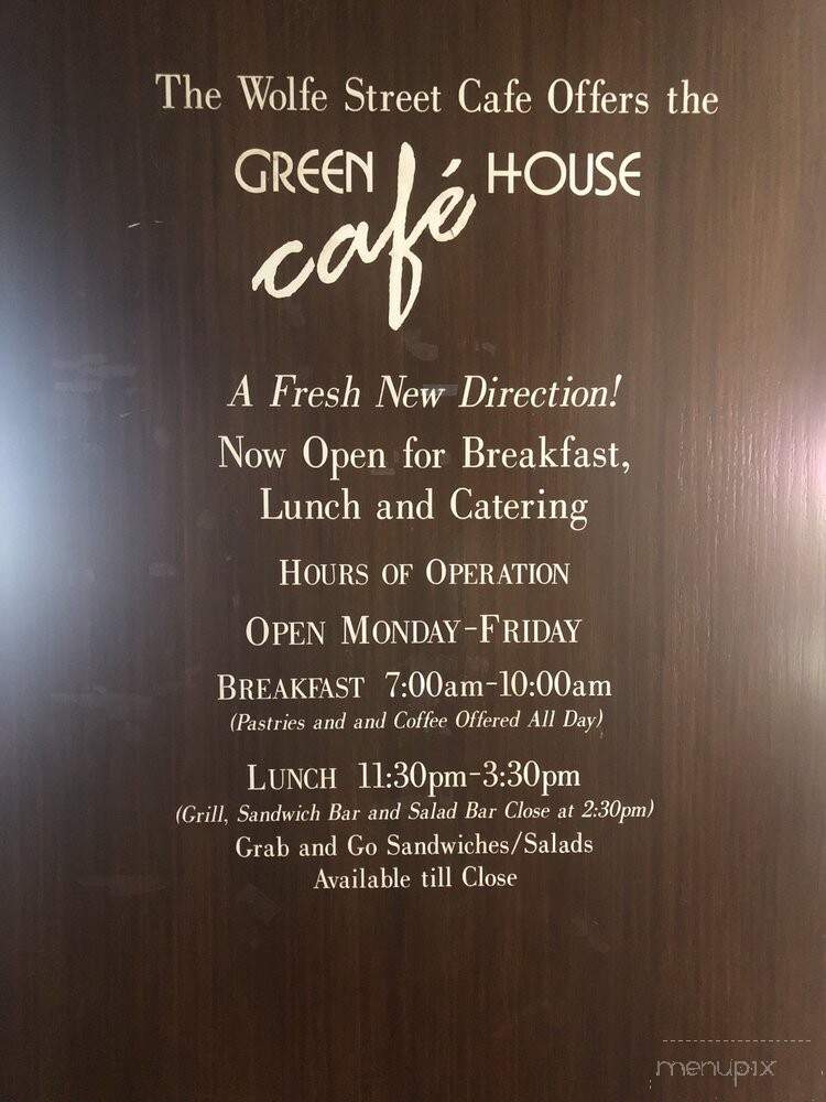 Green House Cafe - Baltimore, MD menu_pic