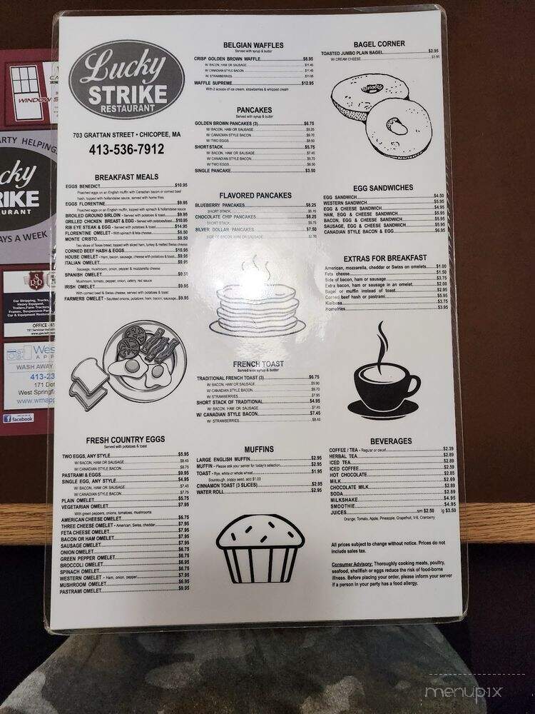 Lucky Strike Restaurant - Chicopee, MA menu_pic