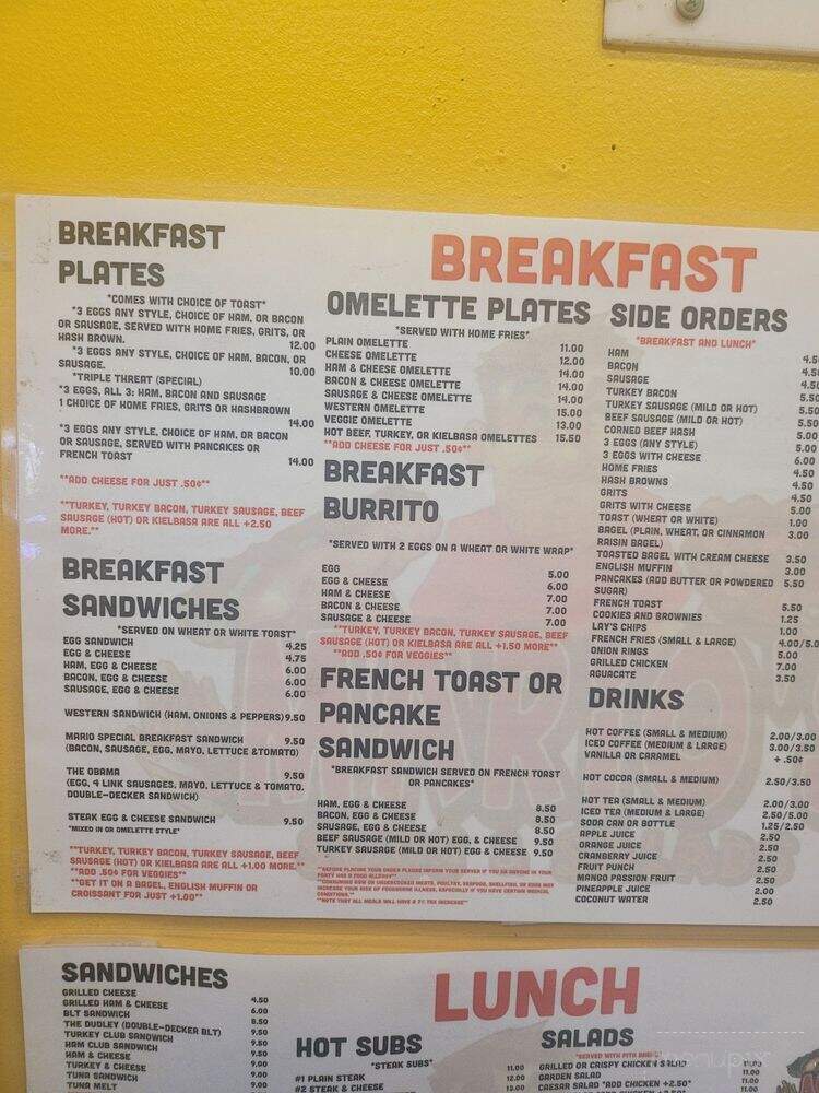 Mario's Sub & Salads - Roxbury, MA menu_pic