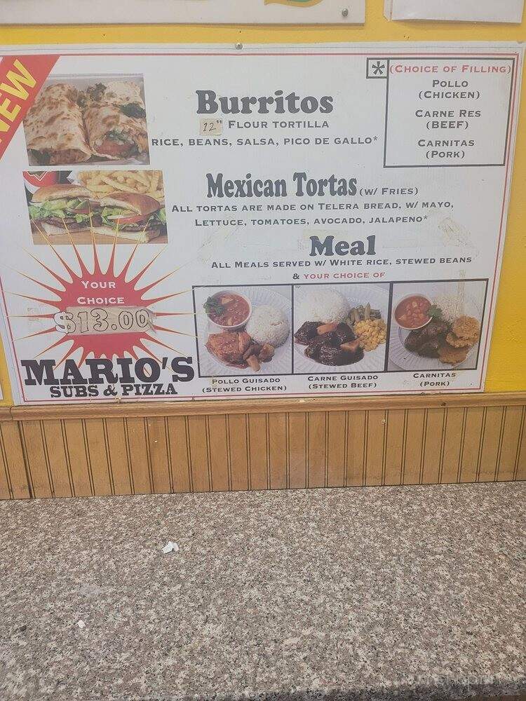 Mario's Sub & Salads - Roxbury, MA menu_pic