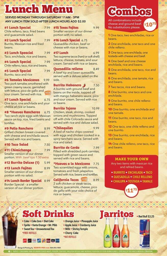 Border Grill - Cedartown, GA menu_pic