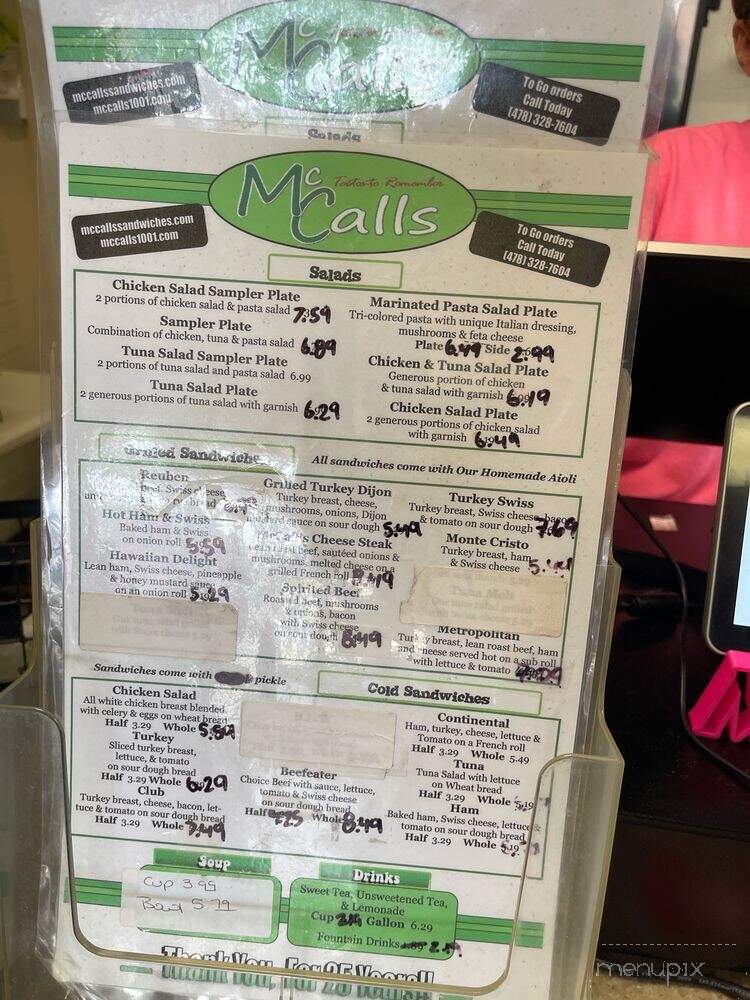 McCall's Tastes To Remember - Warner Robins, GA menu_pic