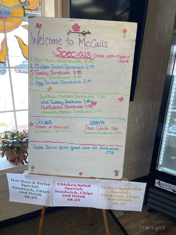 McCall's Tastes To Remember - Warner Robins, GA menu_pic