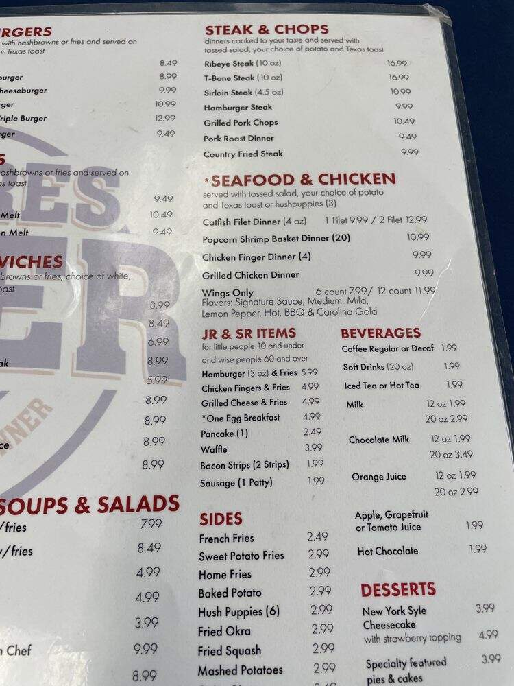 3 Squares Diner - Sylvester, GA menu_pic