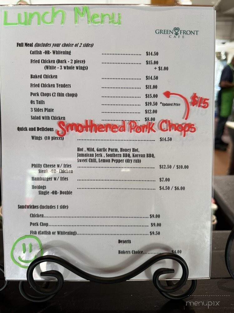 Green Front Cafe - Stockbridge, GA menu_pic