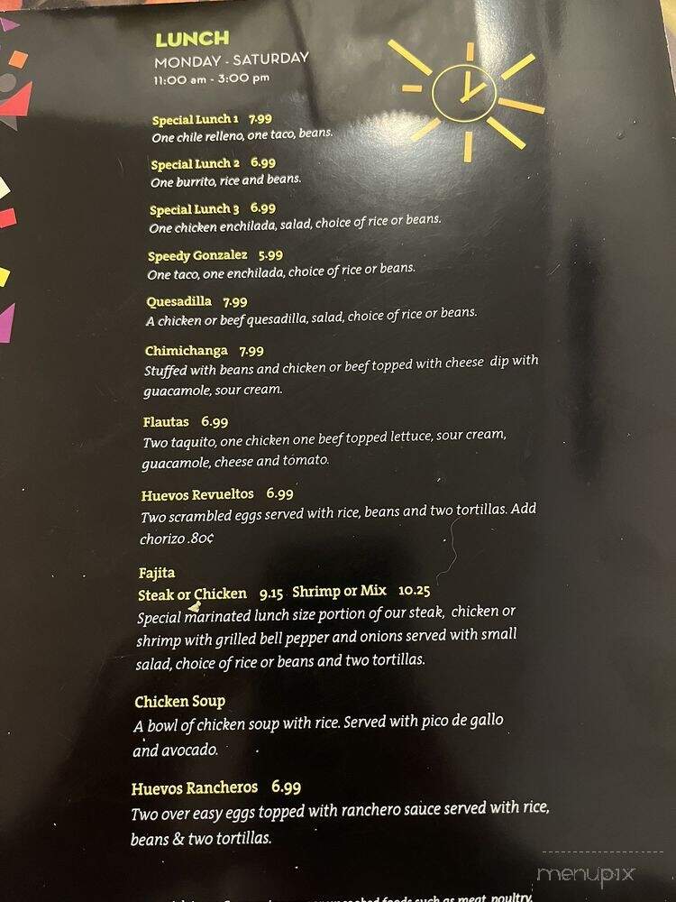 Cancun Mexican Restaurant - Savannah, GA menu_pic