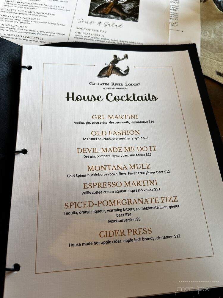 Gallatin River Lodge - Bozeman, MT menu_pic