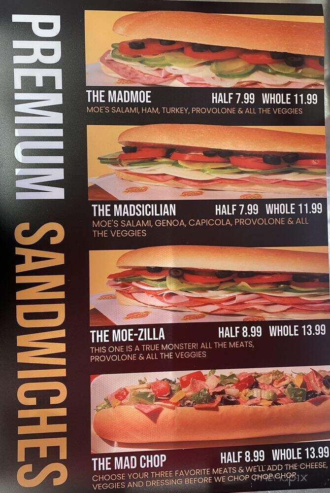 Moe's Sandwich Shop - Durham, NH menu_pic