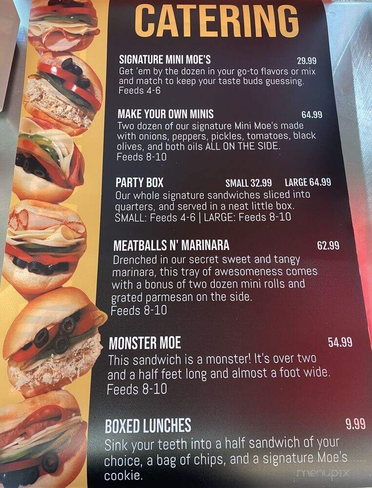 Moe's Sandwich Shop - Durham, NH menu_pic