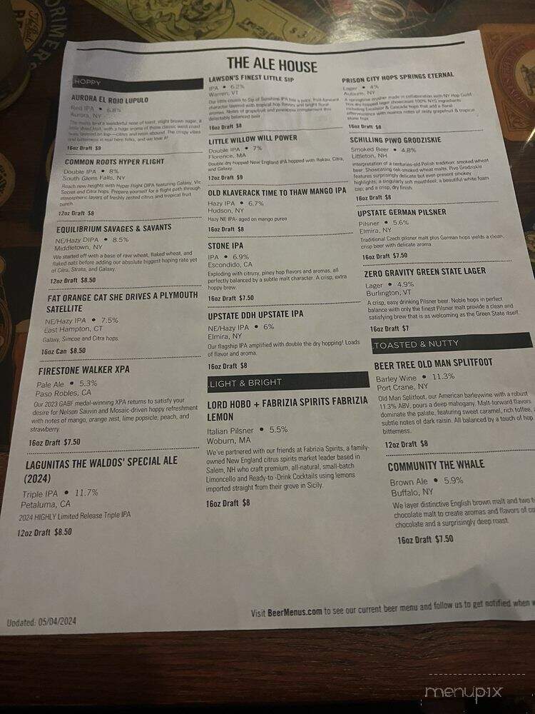 Ale House - Vestal, NY menu_pic