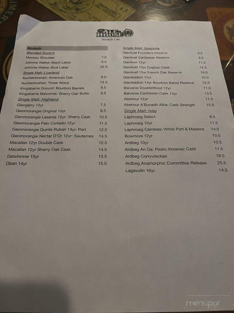 Ale House - Vestal, NY menu_pic
