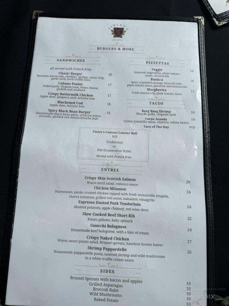 Finley's Of Greene Street - Huntington, NY menu_pic