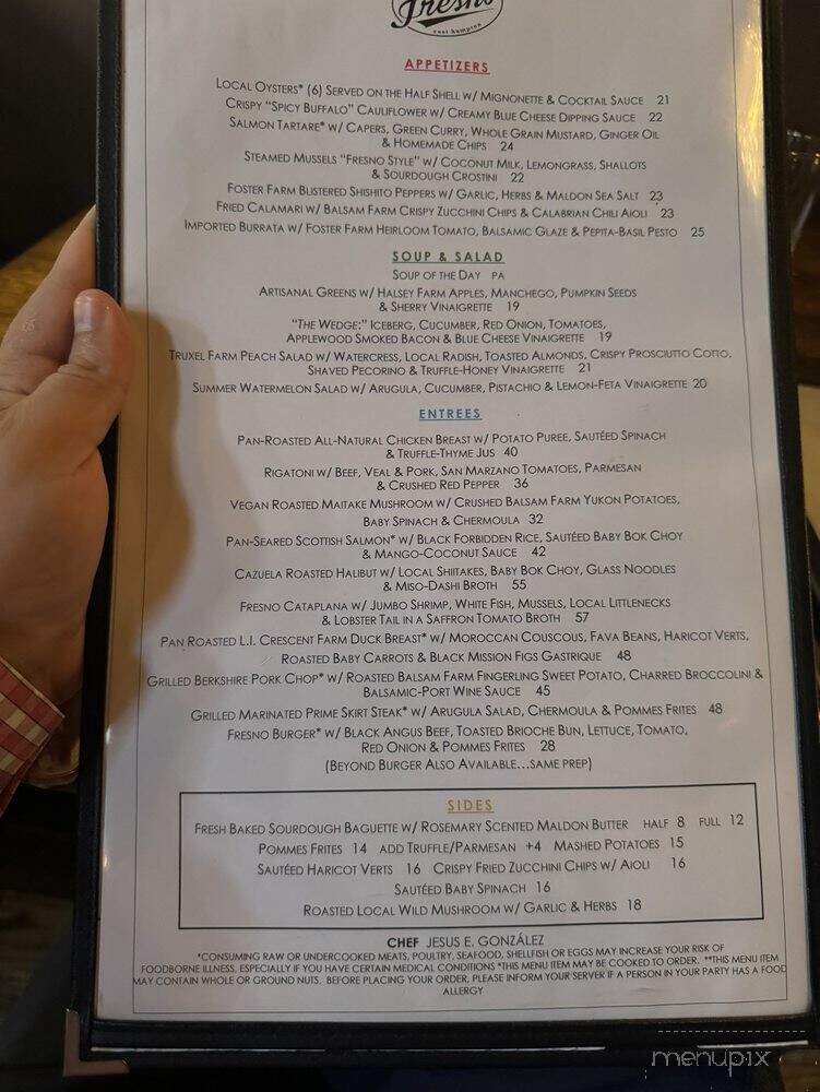 Fresno - East Hampton, NY menu_pic