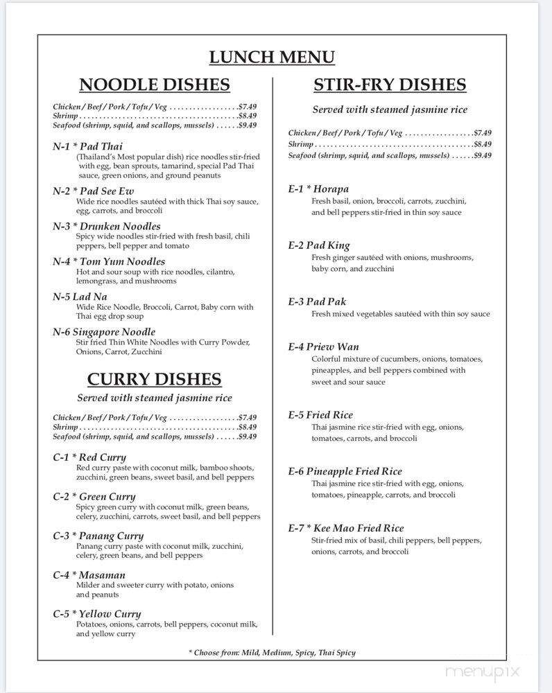 Noi Thai Kitchen - Asheville, NC menu_pic