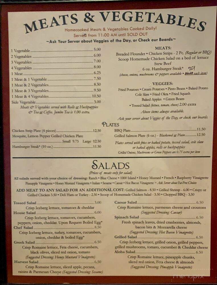 Village Restaurant - Denton, NC menu_pic