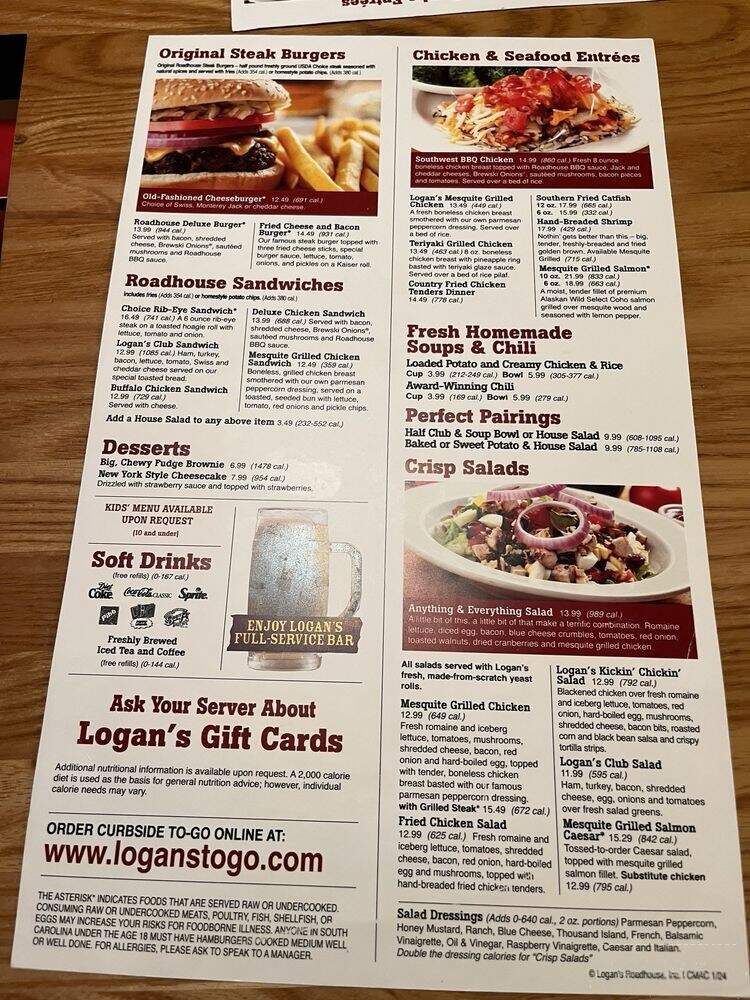 Logan's Roadhouse - Jacksonville, NC menu_pic