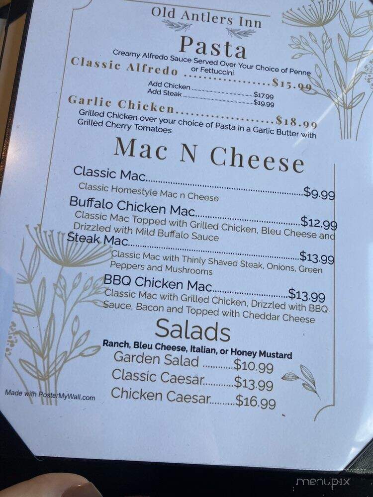 Antlers Inn - Galeton, PA menu_pic