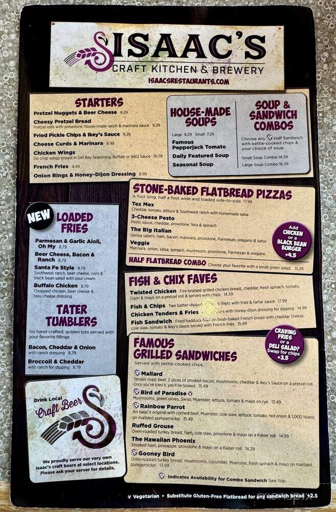 Isaac's Deli & Restaurant - Lititz, PA menu_pic