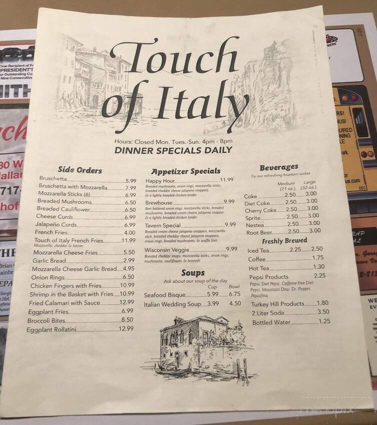 Touch Of Italy - Hallam, PA menu_pic