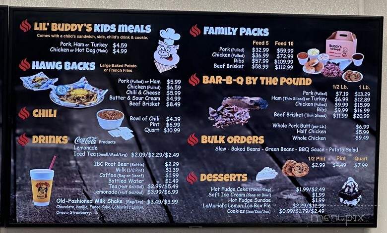 Buddy's Bar-B-Q - Maryville, TN menu_pic