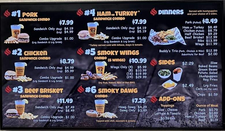 Buddy's Bar-B-Q - Maryville, TN menu_pic