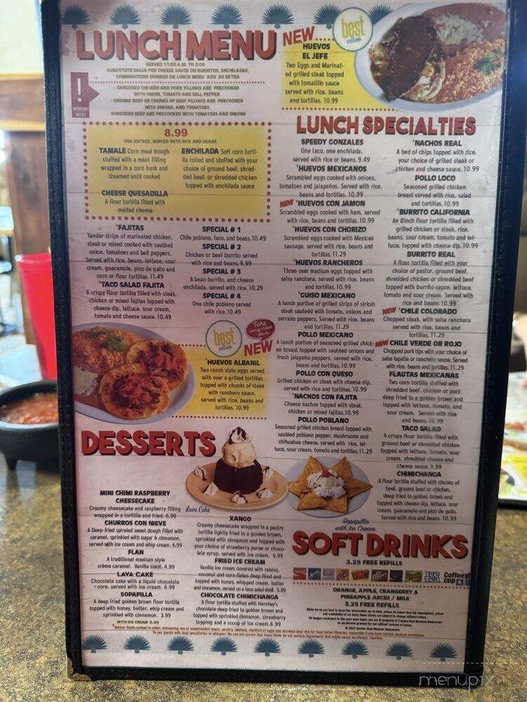 Camino Mexican Restaurant - Dickson, TN menu_pic