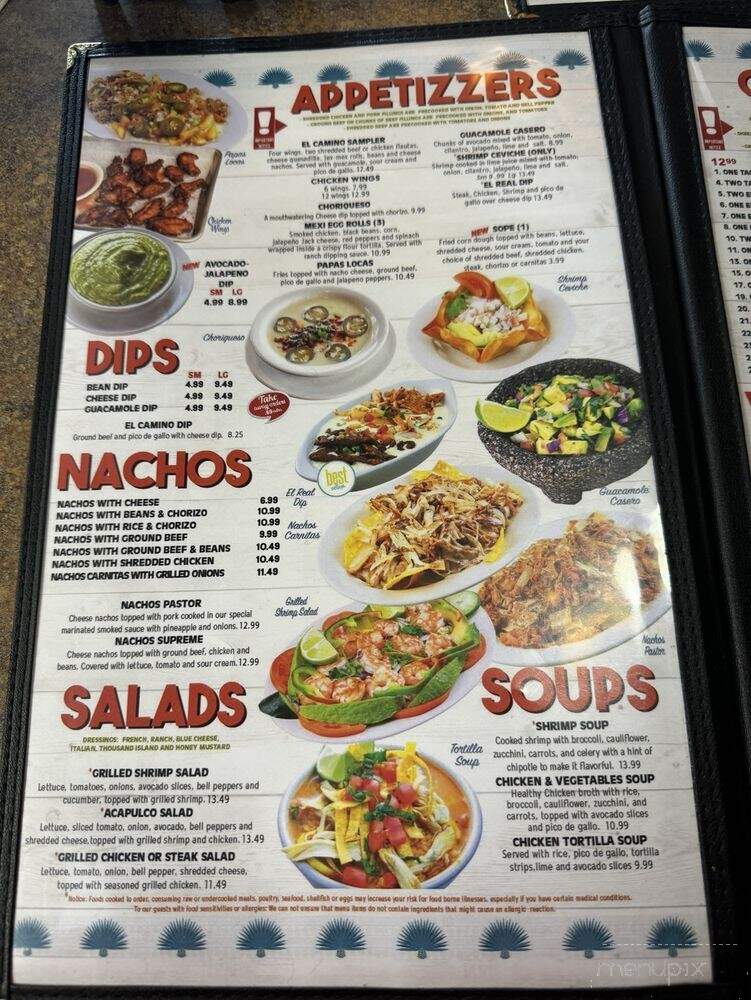 Camino Mexican Restaurant - Dickson, TN menu_pic