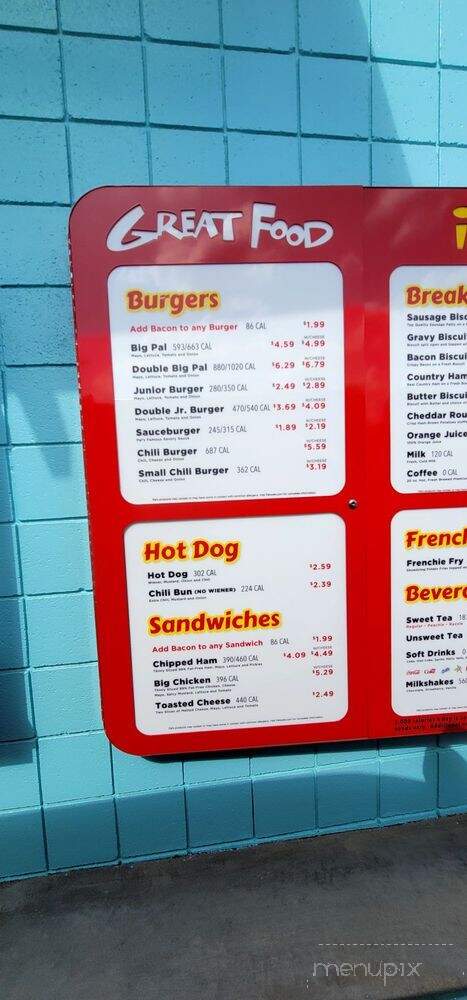Pal's Sudden Service - Johnson City, TN menu_pic