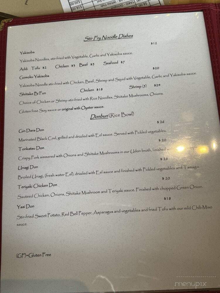 Ichikawa Sushi Bar & Steakhouse - Port Townsend, WA menu_pic