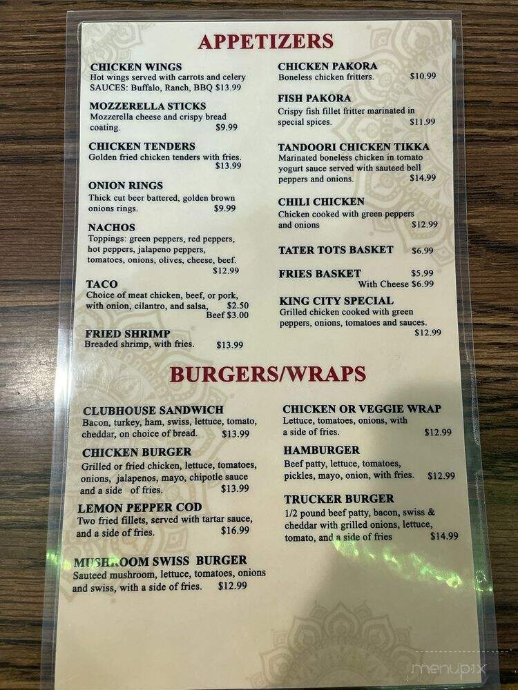 King City Restaurant - Pasco, WA menu_pic