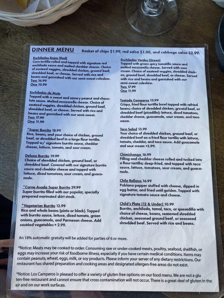 Los Camperos - Leavenworth, WA menu_pic