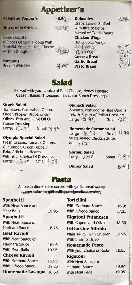 Olympia Pizza & Spaghetti House - Seattle, WA menu_pic