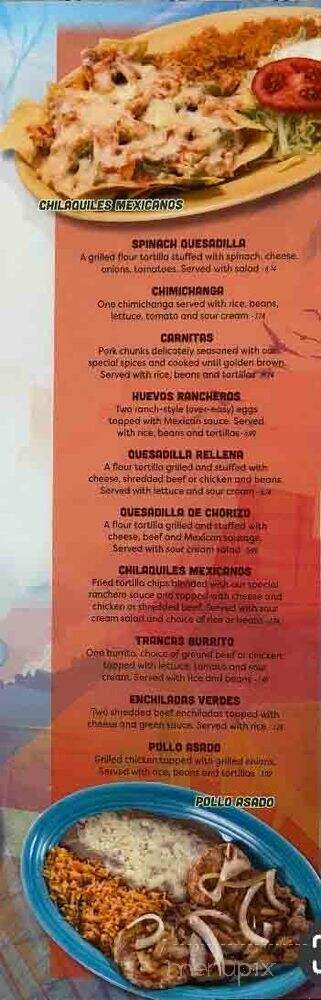 Las Trancas Mexican Restaurant - Clarksburg, WV menu_pic