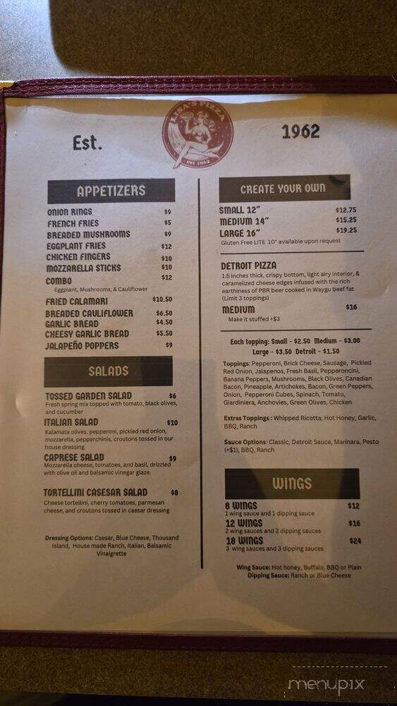 Lisa's Pizzaria Restaurant - Milwaukee, WI menu_pic