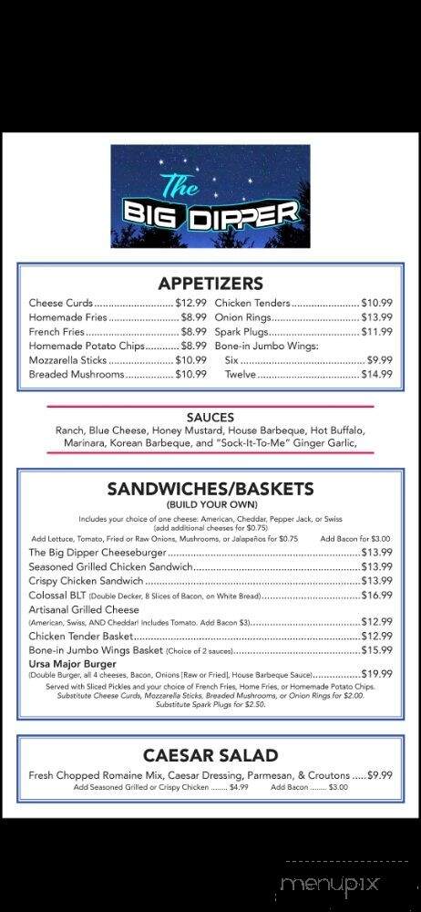Northern Aire Bar - Park Falls, WI menu_pic