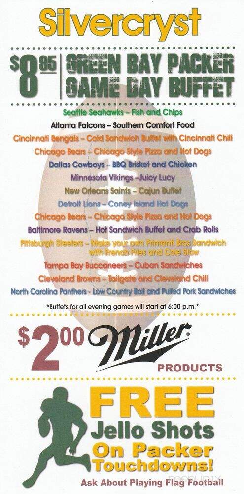 Silvercryst Supper Club & Mtl - Wautoma, WI menu_pic