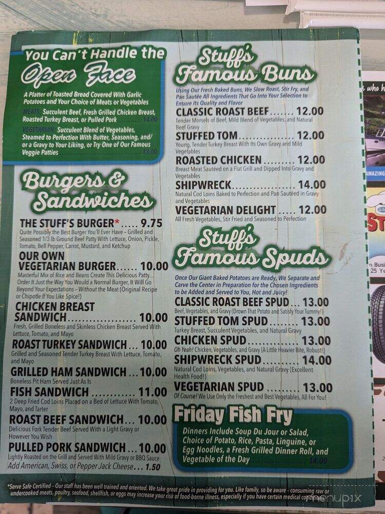Stuff's Restaurant - Wisconsin Dells, WI menu_pic