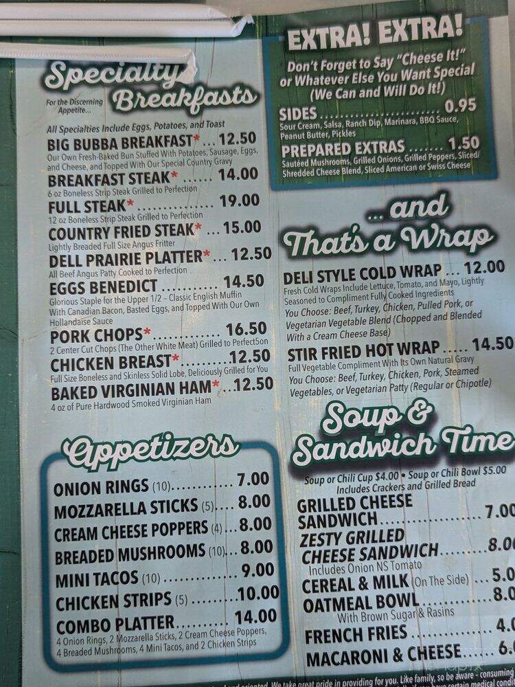 Stuff's Restaurant - Wisconsin Dells, WI menu_pic