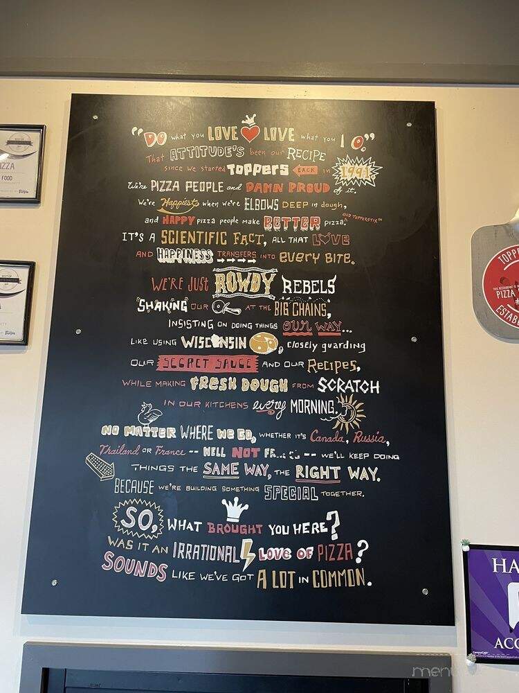 Topper's Pizza - Whitewater, WI menu_pic