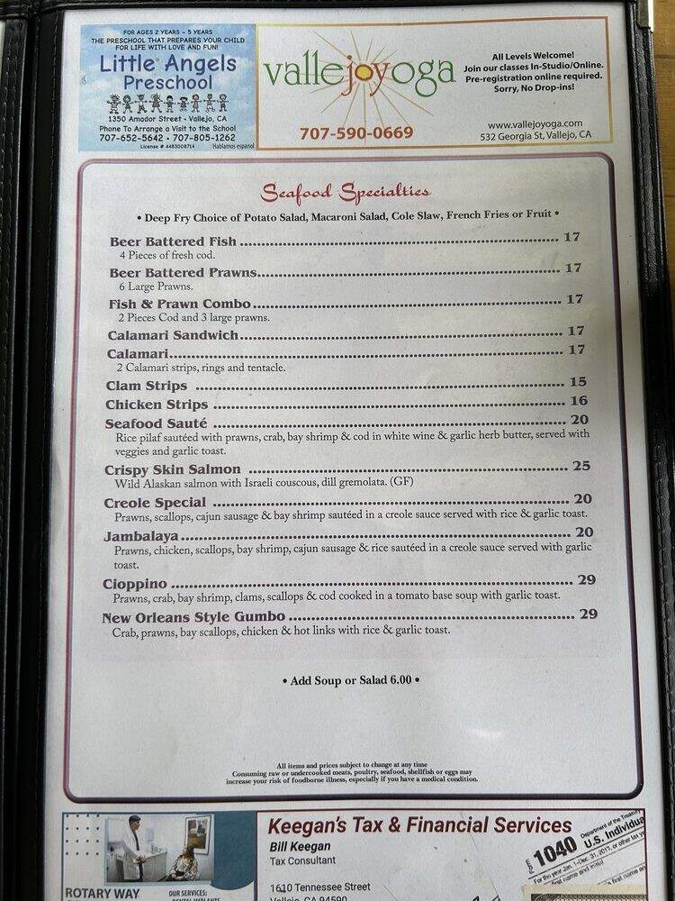 Sardine Can - Vallejo, CA menu_pic