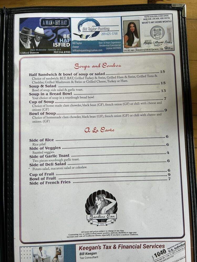 Sardine Can - Vallejo, CA menu_pic