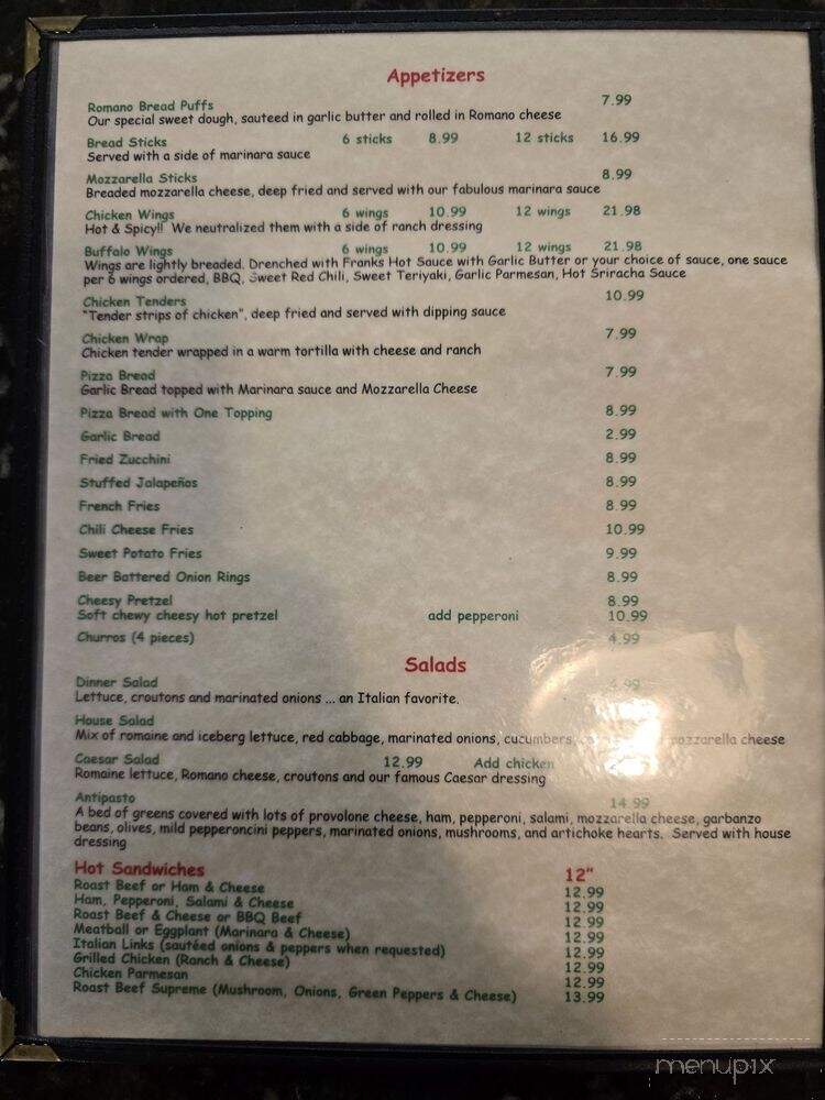 Numero Uno Pizza Pasta & More - Simi Valley, CA menu_pic